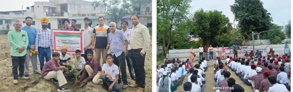 Man and Nature (Manav) Foundation motivated students to plant trees by explaining the importance of trees.